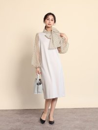 FENNEL/フェンネル FENNEL ドットフロッキーリボンワンピース/505985677