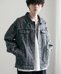 Rocky Monroe/デニムジャケット Gジャン メンズ レディース ジャケット アウター オーバーサイズ ビッグシルエット リラックス ゆったり ルーズ ダメージ加工 ヴィンテージ/505987269