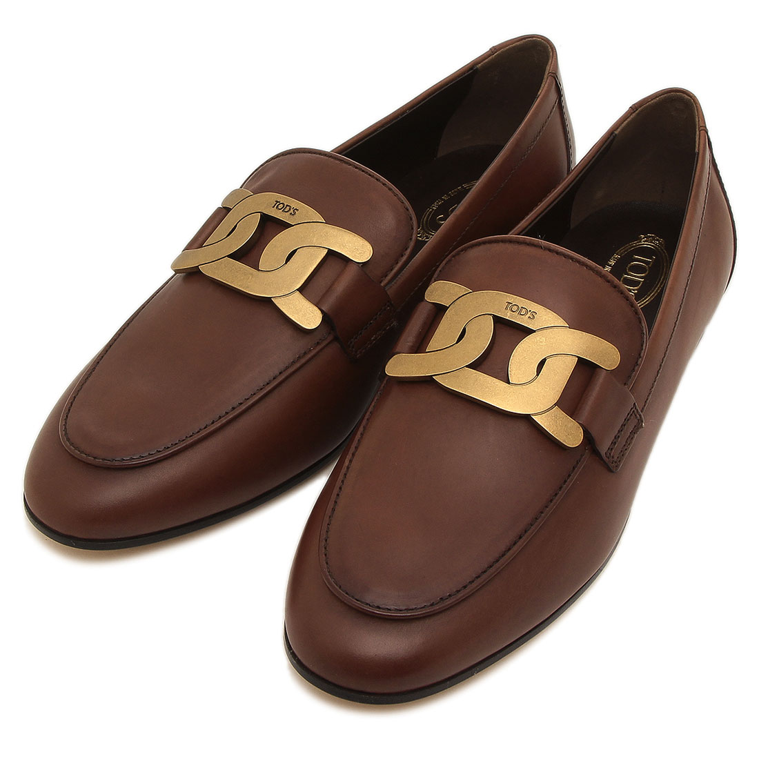 【TOD'S】メタルチェーン レザー サンダル【送料関税込】 TOD'Sメタルチェーンレザーサンダル