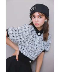 rienda/2WAYビジューツイードパターンKnit CDTOP/505988263