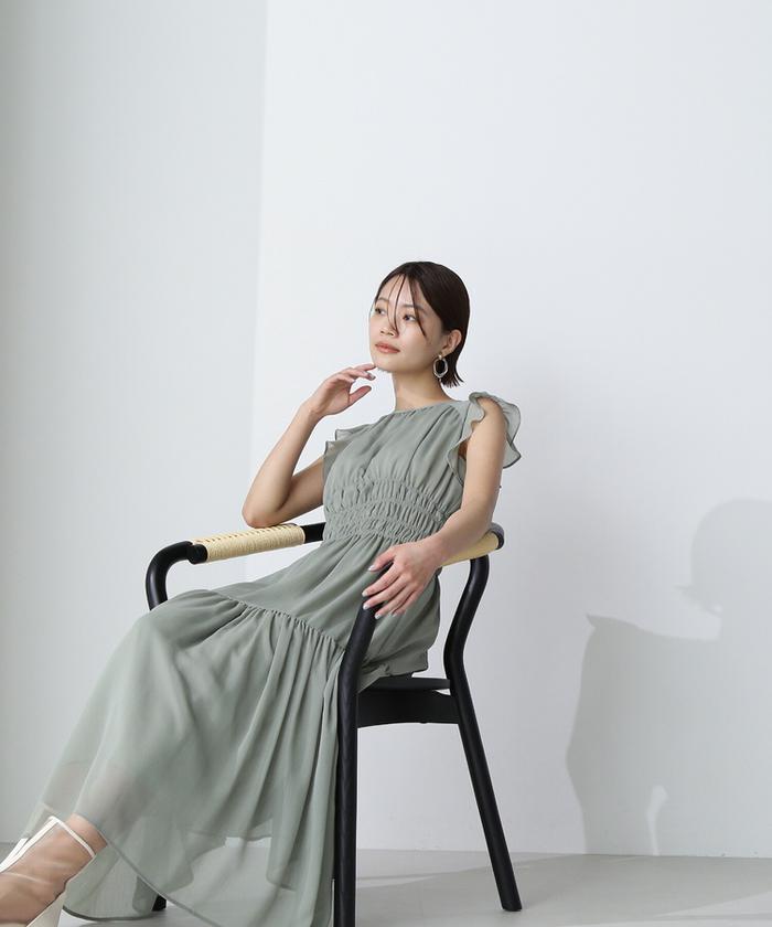 楊柳フリルスリーブワンピース NATURAL BEAUTY BASIC NATURAL BEAUTY BASIC（ナチュラルビューティーベーシック）の