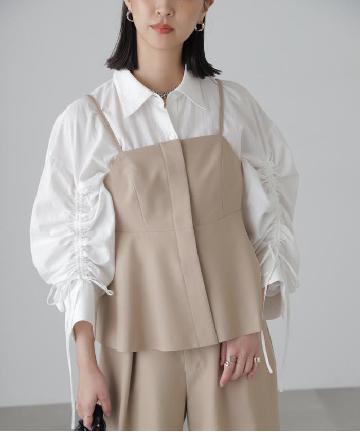 セール 20%OFF】<セットアップ対応>ペプラムキャミソール セール 20%OFF】<セットアップ対応>ペプラムキャミソール