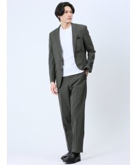 m.f.editorial/マルゾット/Marzotto ウール混 スリムフィット 2ボタン2ピーススーツ カーキ メンズ セットアップ ジャケット ビジネス カジュアル 通勤 仕事/505988436