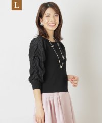 TO BE CHIC(L SIZE)/【L】レースコンビ プルオーバーニット/505971334