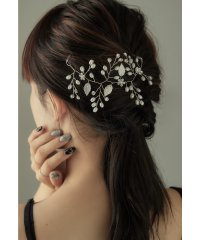 niana/niana ニアナ メタルリーフパールビジューヘッドドレス ヘアアクセサリー ヘアピン バレッタ アメピン ヘアクリップ ビーズ シルバー パーティー 結婚式 /505988856