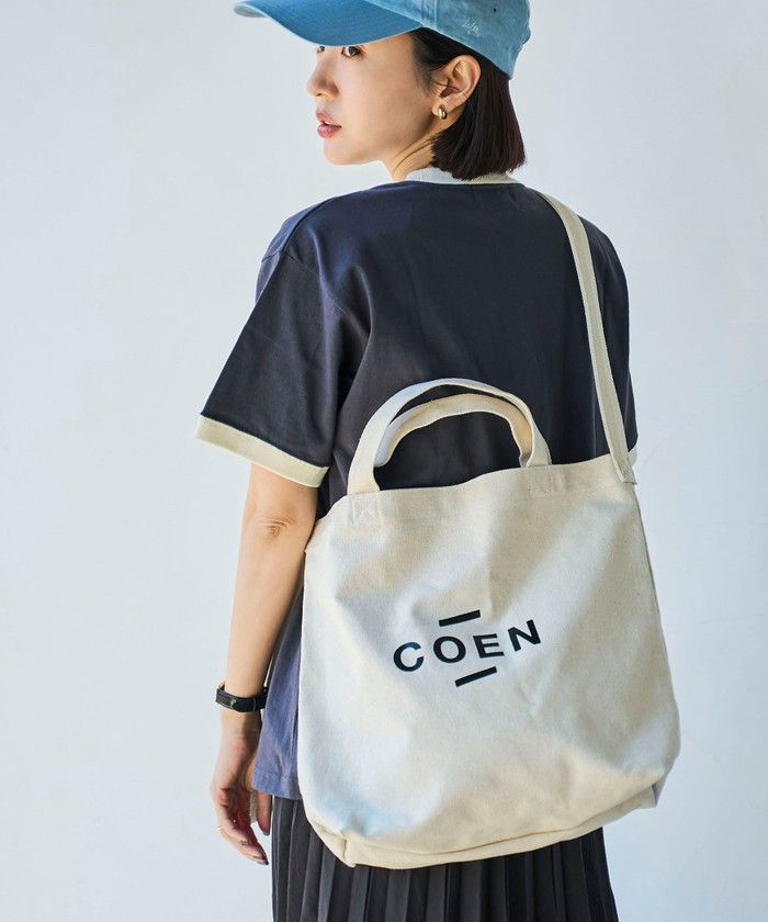 エンボスロゴ キャンバス 2WAYトート クロスボディ セール】COENロゴ2WAYトートバッグ(505988900) | coen(coen) - d