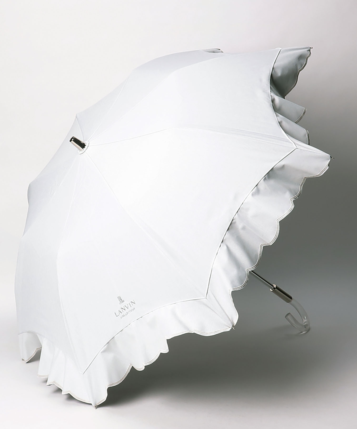 晴雨兼用折りたたみ日傘 シエスタ 刺繍フリル(505929059) | ランバン 