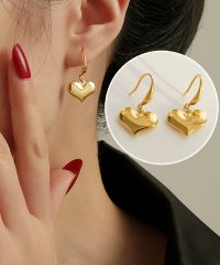 shoppinggo/ピアス ハート キラキラ ビジューピアス ロングピアス ゴールド フープピアス きれいめ レディース 人気アクセサリー/505991115