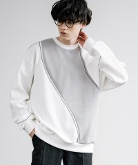 Rocky Monroe/プルオーバー カットソー メンズ レディース 長袖 オーバーサイズ ビッグシルエット リラックス ゆったり ルーズ ワンポイント トリムステッチ クルーネック /505991416