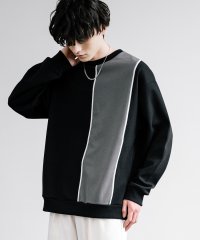 Rocky Monroe/プルオーバー カットソー メンズ レディース 長袖 オーバーサイズ ビッグシルエット リラックス ゆったり ルーズ バイカラー 配色 切り替え ワンポイント ラ/505991462