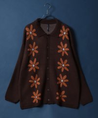 ANPAS/アンパス ANPAS 【ANPAS】花柄 ジャガードカーディガン オーバーサイズ ニット カーデ 襟付き セーター メンズ レディース/505991957