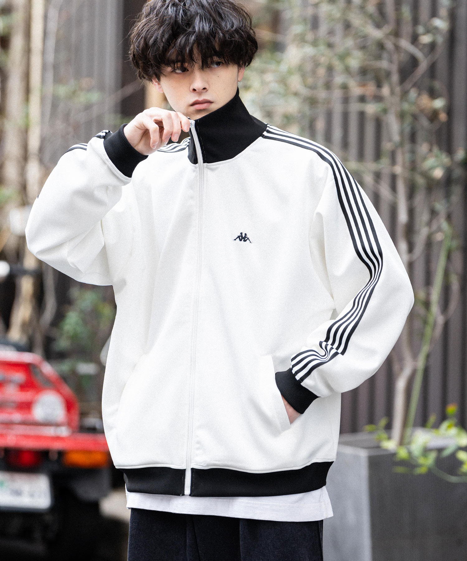 美品★adidas/アディダス★AC MILAN/ACミラン★セリエA★トラックジャケット/ジャージ★ホワイト/白赤黒★L〜相当