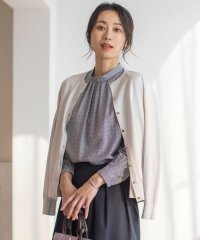 J.PRESS LADIES（LARGE SIZE）/【洗える】セルロース チェック スタンドカラー ブラウス/505992508