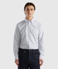 BENETTON (mens)/コットン100％ボタンダウンストライプオックスフォード長袖シャツ/505932879