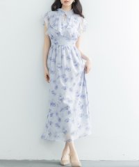 SAISON DE PAPILLON/セゾンドパピヨン SAISON DE PAPILLON 花柄シフォン生地ミモレ丈ワンピース/505993479