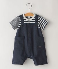 SHIPS KIDS/SHIPS KIDS:70～80cm / フェイク ボーダー ロンパース/505993660