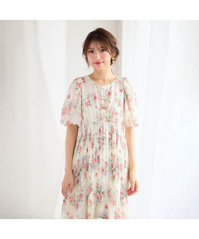 フロッキープリントワンピース（51015406） | Rose