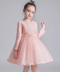 TeddyShop/テディショップ Teddyshop キッズ 長袖パール風ビーズのふんわりレースチュールドレス/505994170