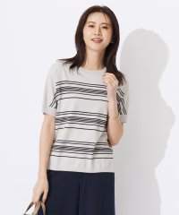 J.PRESS LADIES（LARGE SIZE）/【洗える】レーヨンエリートストレッチ ボーダー ドルマン ニット/505994215