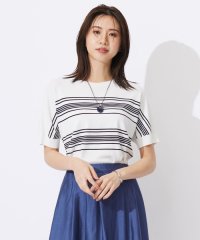 J.PRESS LADIES（LARGE SIZE）/【洗える】レーヨンエリートストレッチ ボーダー ドルマン ニット/505994215