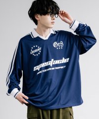 Rocky Monroe/ゲームシャツ ロンT 襟付き メンズ レディース 長袖 カットソー Tシャツ サッカーユニフォーム風 オーバーサイズ ビッグシルエット ルーズ ゆったり プリン/505994240