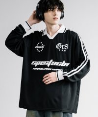 Rocky Monroe/ゲームシャツ ロンT 襟付き メンズ レディース 長袖 カットソー Tシャツ サッカーユニフォーム風 オーバーサイズ ビッグシルエット ルーズ ゆったり プリン/505994240