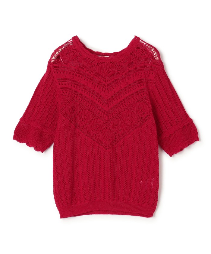 セール 40%OFF】レーシーニット ハーフスリーブプルオーバー
