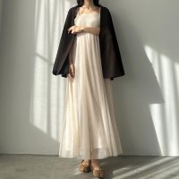 Louere/ルエレ Louere louere チュール切替フレアキャミワンピース/505994314
