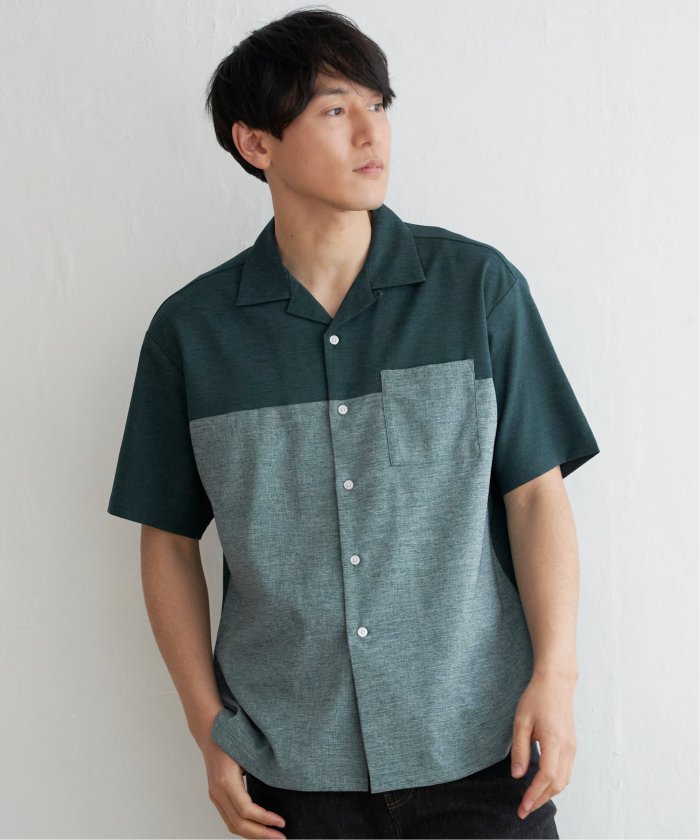 セール40%OFF】バイカラーオープンカラーシャツ(505890035
