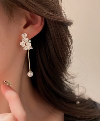 Lace Ladies/パール ブーケ チェーン ゴールド ピアス/505989412