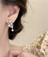 Lace Ladies/レースレディース Lace Ladies パール × ビジュー ビッグモチーフ ピアス イヤリング/505989429