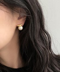 Lace Ladies/レースレディース Lace Ladies ソリッド パール メタリック バー ピアス/505989435