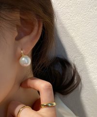 Lace Ladies/レースレディース Lace Ladies ソリッド パール ゴールド フック ピアス/505989436