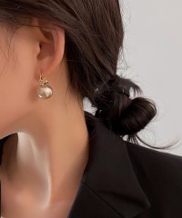 Lace Ladies/レースレディース Lace Ladies ソリッド パール ゴールド フック ピアス/505989436