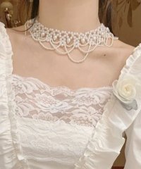 Lace Ladies/レースレディース Lace Ladies ダブルライン スカラップ カラー パール ネックレス/505989494