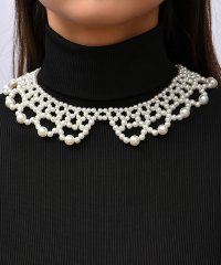 Lace Ladies/レースレディース Lace Ladies つけ襟風 スカラップ カラー パール ネックレス/505989496