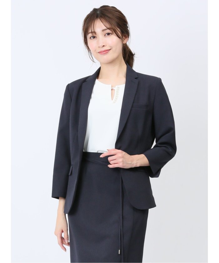 ZARA 通わす BACIC COLLECTION紺刺繍パンツスーツ(S) ZARA 通わす BACIC COLLECTION紺刺繍パンツスーツ(S)