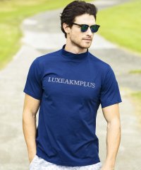 LUXEAKMPLUS/リュクスエイケイエムプラス LUXEAKMPLUS(リュクスエイケイエムプラス)ゴルフ ラインストーンロゴ半袖モックネックTシャツ/505995454
