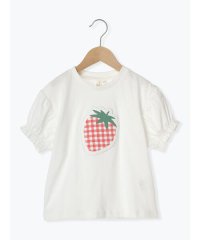 Samansa Mos2 Lagom/いちごアップリケパフスリーブTシャツ/505995601