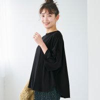 coca/テールカット5分袖カットソー（ビッグTシャツ/シンプル/ゆったり/丸首/半袖/綿100％）/503968110