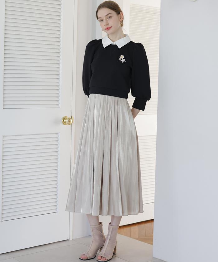 セール 50%OFF】ウエストリブシャイニーシアースカート セール 50%OFF】ウエストリブシャイニーシアースカート