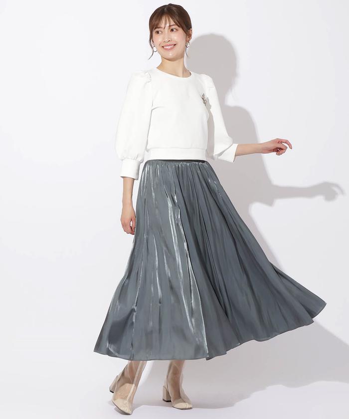 セール 50%OFF】ウエストリブシャイニーシアースカート