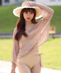 TeddyShop/テディショップ Teddyshop レディース クロスバンド風サイドリボンビキニ+ラメトップス 3点セット【返品不可商品】/505998171