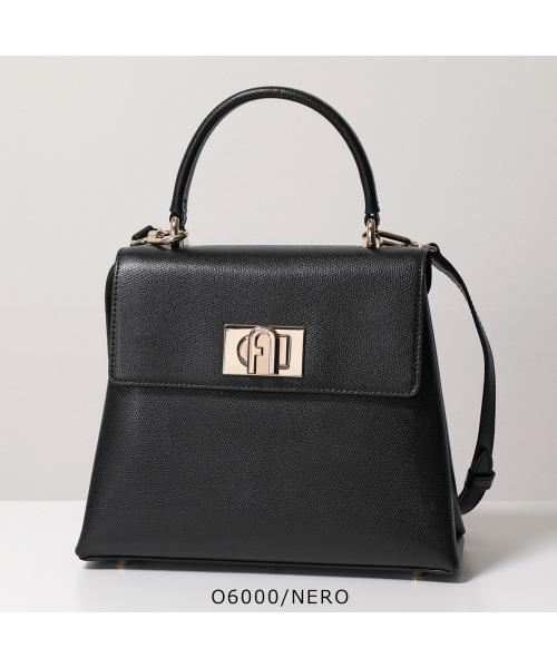 FURLA 暑けれ ハンドバッグ ブラックレザー
