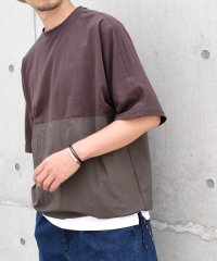 SHIPS any MEN/SHIPS any: コットン / ナイロン コンビ スケアスリーブ スピンドル ワイド Tシャツ◇/505999172