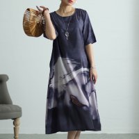 Sawa a la mode/レディース 大人 上品 アーティスティックな存在感マーブル柄ワンピース【3月11日20時販売新作】/506000318