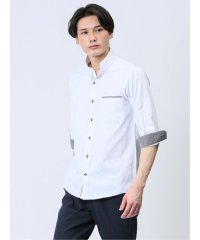 m.f.editorial/ドビー スタンドカラー7分袖シャツ/506001043