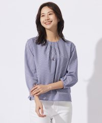 J.PRESS LADIES（LARGE SIZE）/【WEB限定カラーあり】ストライプジャカード フロントタック カットソー/505928402