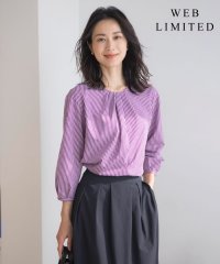 J.PRESS LADIES（LARGE SIZE）/【WEB限定カラーあり】ストライプジャカード フロントタック カットソー/505928402