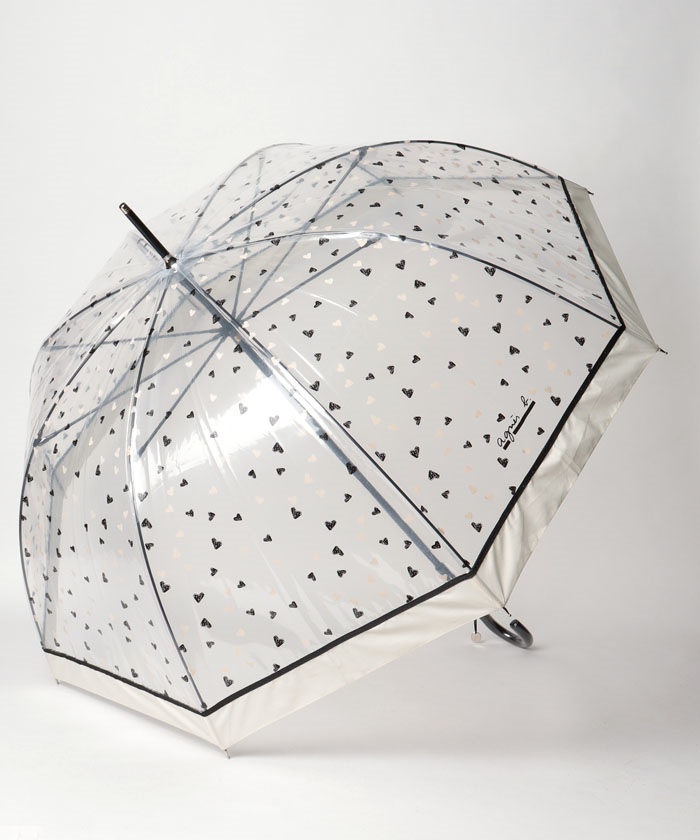 【すぐ届く】Agnes b.ハート柄 ビニール雨傘☆送料関税無料 すぐ届く】Agnes b.ハート柄 ビニール雨傘☆送料関税無料 (Agnes